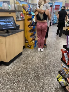 Sexy blonde at gas station