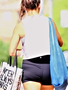 Fat ass in spandex shorts
