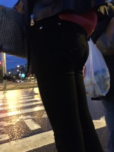 Hot Skinny Ass in Tight Pants City Creepshot Closeup