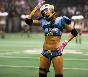 Sexy female football players with hot bodies