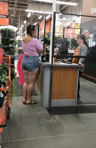 Pigtails blonde milf with huge curves in Home Depot pt.1