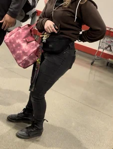 Blonde PAWG coworker stuffed in jeans