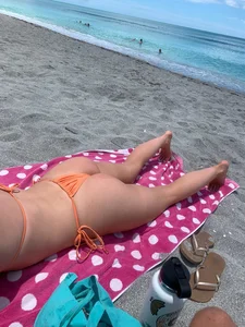 Beautiful ass tanning in bikini