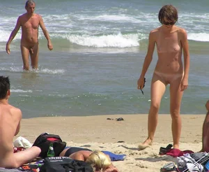 Nude beach and topless girls