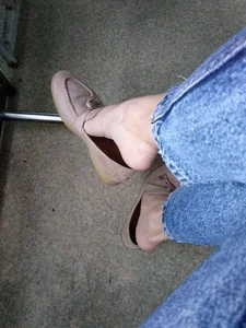 Girl Playing With Her Flats And Taking Them Off - Feet Closeup Selfies