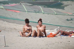 Verna topless beach girls out in the sun