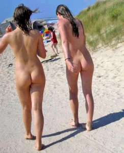 Nude beach and topless girls