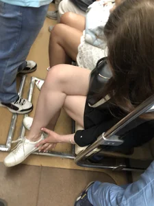 Awesome legs of a subway girl