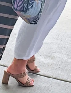 Church girl in white pants