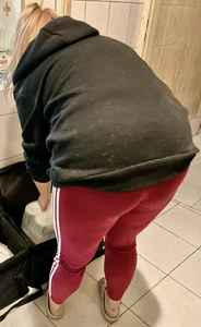 (NOT OC) Red Pants Big Ass Lingerie Blonde