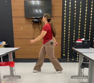 Thick target Asian baddie in tight jeans (bending over)