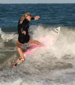 Hot surfer chicks out in the water