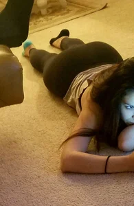 Teen cousin laying on the floor with her phone