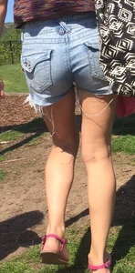Milf booty in denim shorts