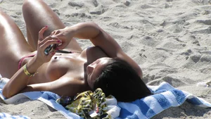 Sexy Florida beach bikini girls, some topless
