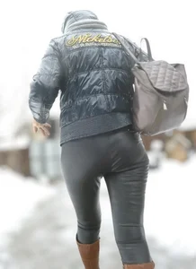 Hot ass in tight leather pants, creepshots at the supermarket and on the street