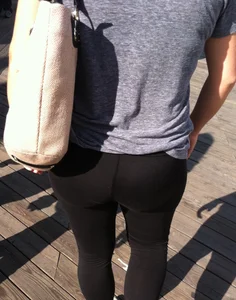 Nice Little Ass in Leggings and Slim Legs Street Creepshot