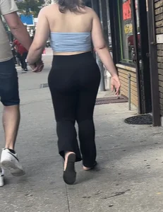Thick Portuguese Baddie with a BBL in spandex flares