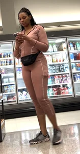 ebony in pink yoga upshotted and followed around at Target
