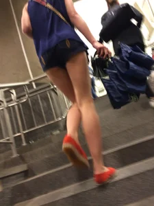 Hot Blonde with Long Skinny Legs Subway Creepshot