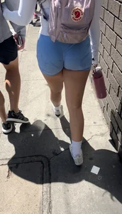 Thick Asian gym gf in booty shorts