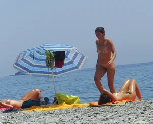 Nude beach and topless girls