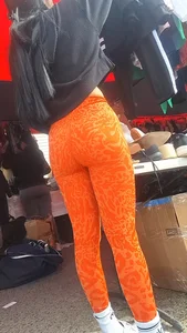 Slim latina perfect body in orange leggings [oc]