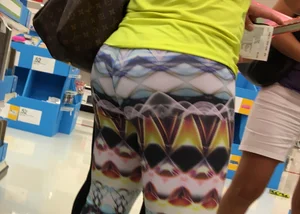 Milf shopping at Target in patterned leggings