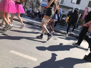 Carnival girls wearing pantyhose, spandex shorts, stockings, skirts and other outfits