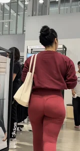 Fit Latina with a nice ass in red leggins (OC)