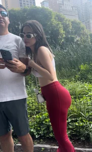 Fat A$$ Latina in red leggings with bf