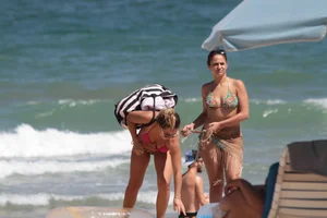 Big collection of various sexy girls on a beach in bikinis