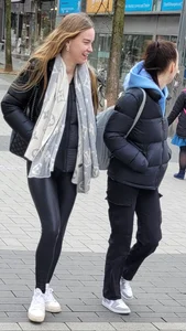 Girls in tight black pants street creepshots