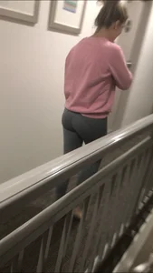 Variety of candid sexy ass in grey leggings creepshots