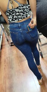 Slim babe in jeans
