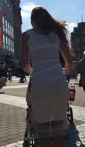 Milf in JUST ABOUT see-thru, tight dress