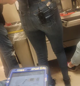 Blonde coworker in tight jeans round 2