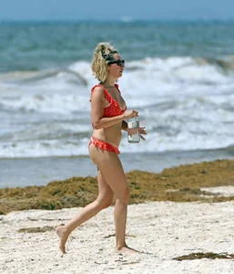 Ashley Tisdale in red bikini at a beach in Mexico