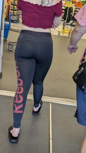 Tight girl in black Reebook legging. OC