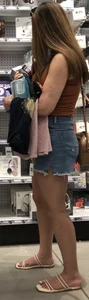 Pretty busty milf in shorts