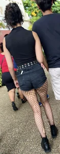 Cute ass in black shorts