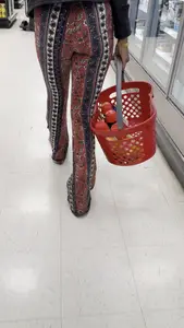 Ebony Cutie in Patterned Flare Pants [bendover & closeups] [OC]