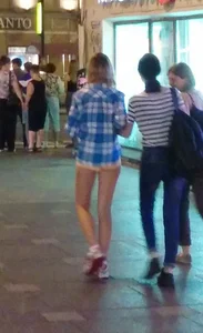 Cute Sexy Legs in Mini Shorts Street Creepshot