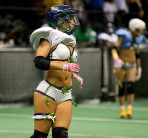 Sexy female football players with hot bodies