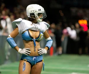 Sexy female football players with hot bodies
