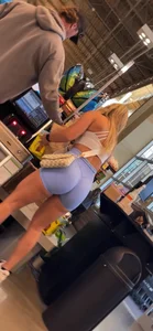 Really Hot Blonde In Skintight Spandex