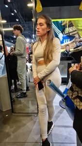 Hot Blonde In Tight Spandex Showing Off Nice Ass