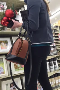 Sexy lady shopping at Walmart in leggings