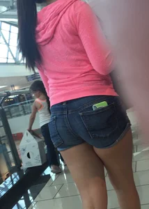 Sexy Little Ass in Denim Mini Shorts at the Mall Creepshots Collection