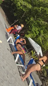 Black bikini on beach